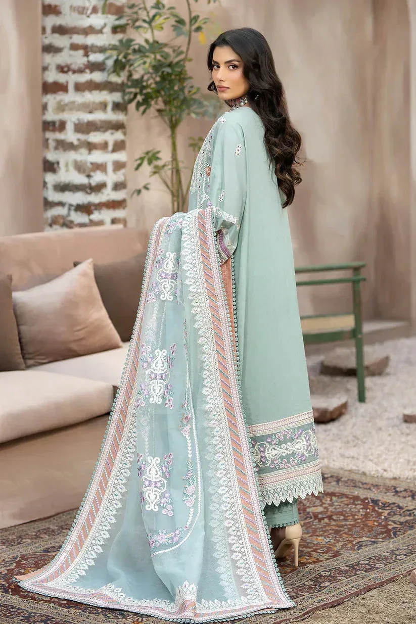 Imrozia Premium Gulposh Luxury Lawn 24 Green Organza – view 2 – Poshaq