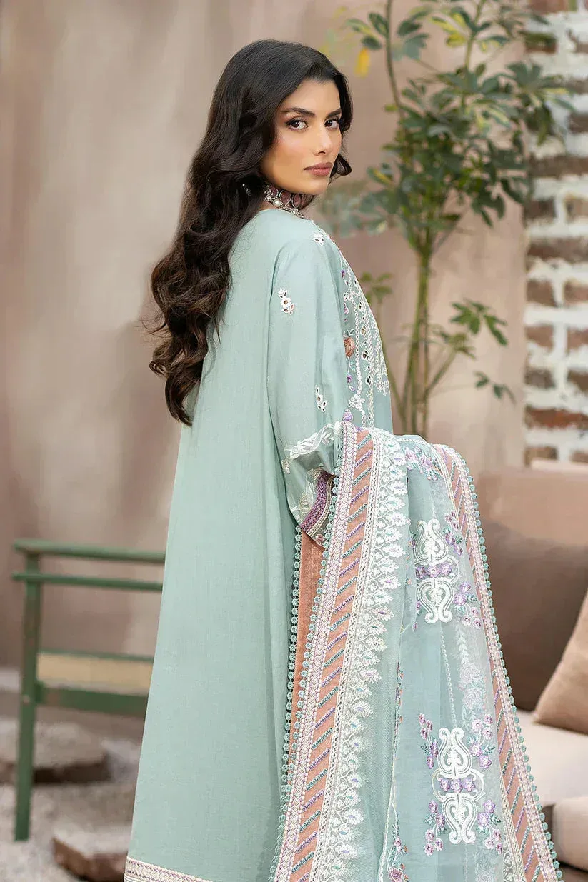Imrozia Premium Gulposh Luxury Lawn 24 Green Organza – view 4 – Poshaq