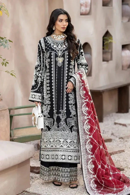 Imrozia Premium Gulposh Luxury Lawn 24 Black Organza – view 1 – Poshaq