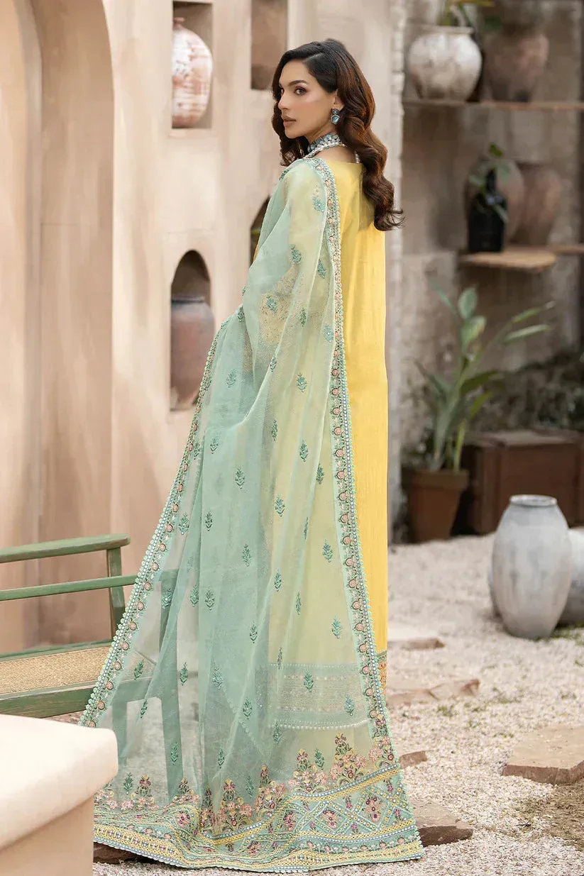 Imrozia Premium Gulposh Luxury Lawn 24 Yellow Organza – view 2 – Poshaq