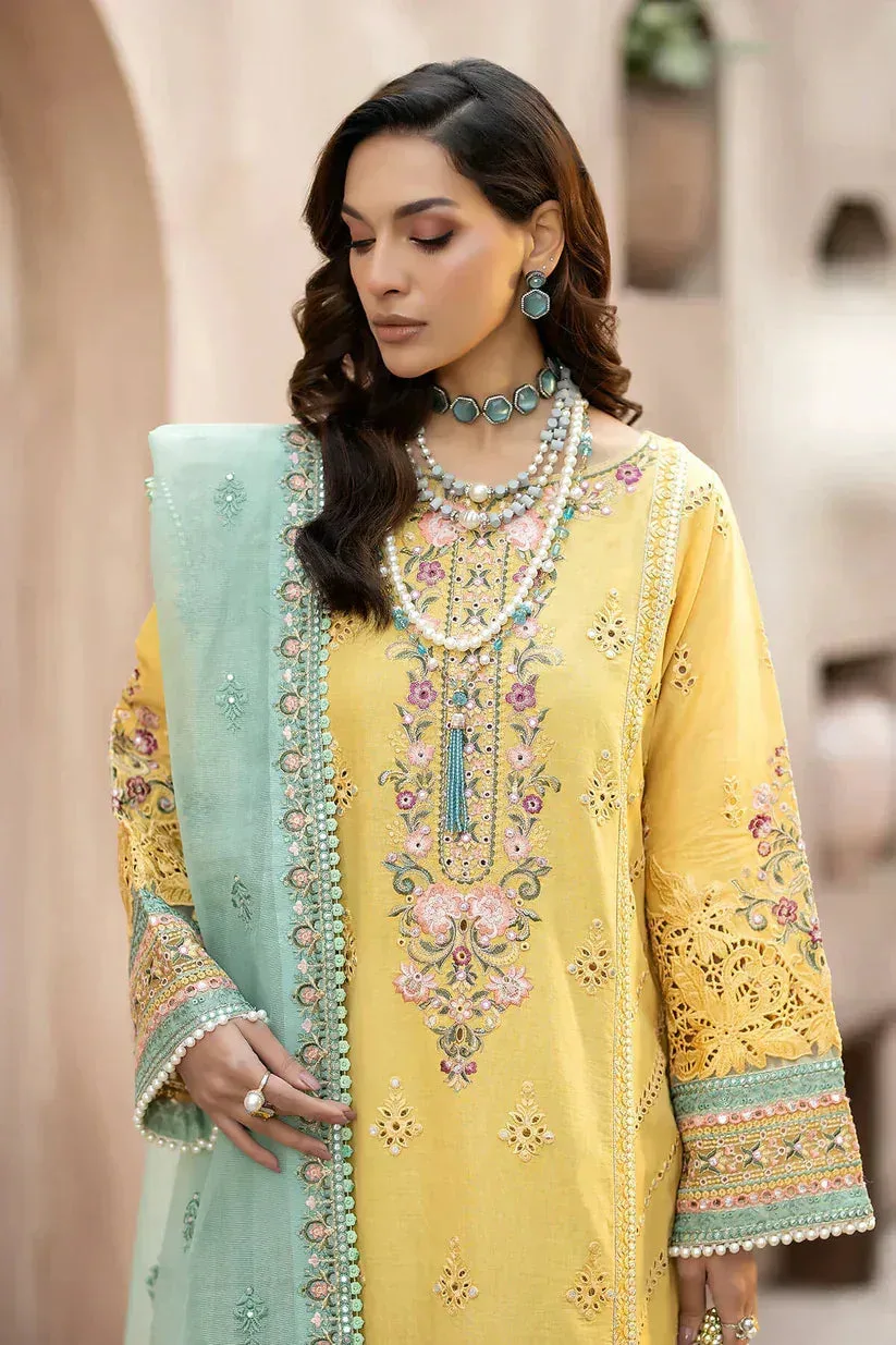 Imrozia Premium Gulposh Luxury Lawn 24 Yellow Organza – view 5 – Poshaq
