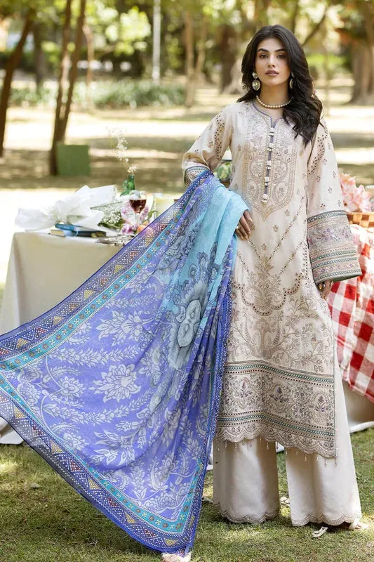 Imrozia Premium Jaan-e-Ada Lawn Organza – view 1 – Poshaq