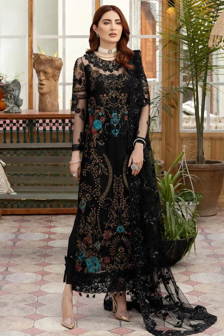 Imrozia Premium Embroidered Collection Black Raw Silk – view 1 – Poshaq