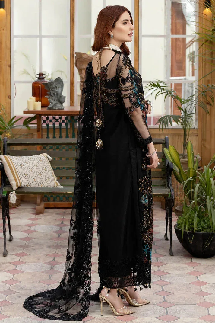 Imrozia Premium Embroidered Collection Black Raw Silk – view 2 – Poshaq