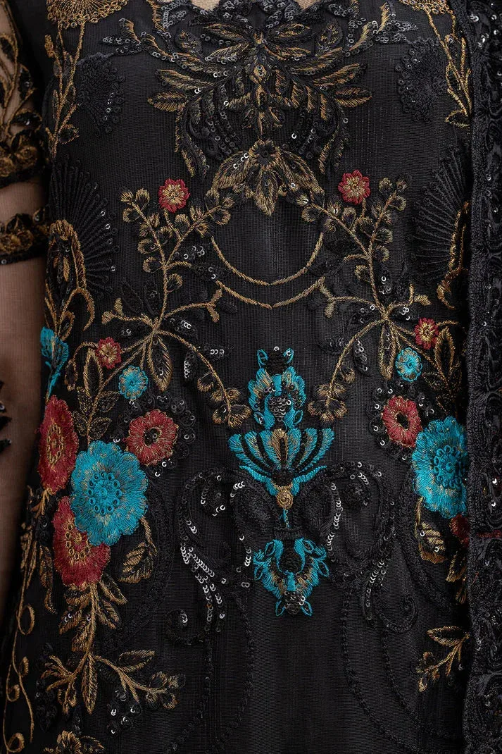 Imrozia Premium Embroidered Collection Black Raw Silk – view 4 – Poshaq