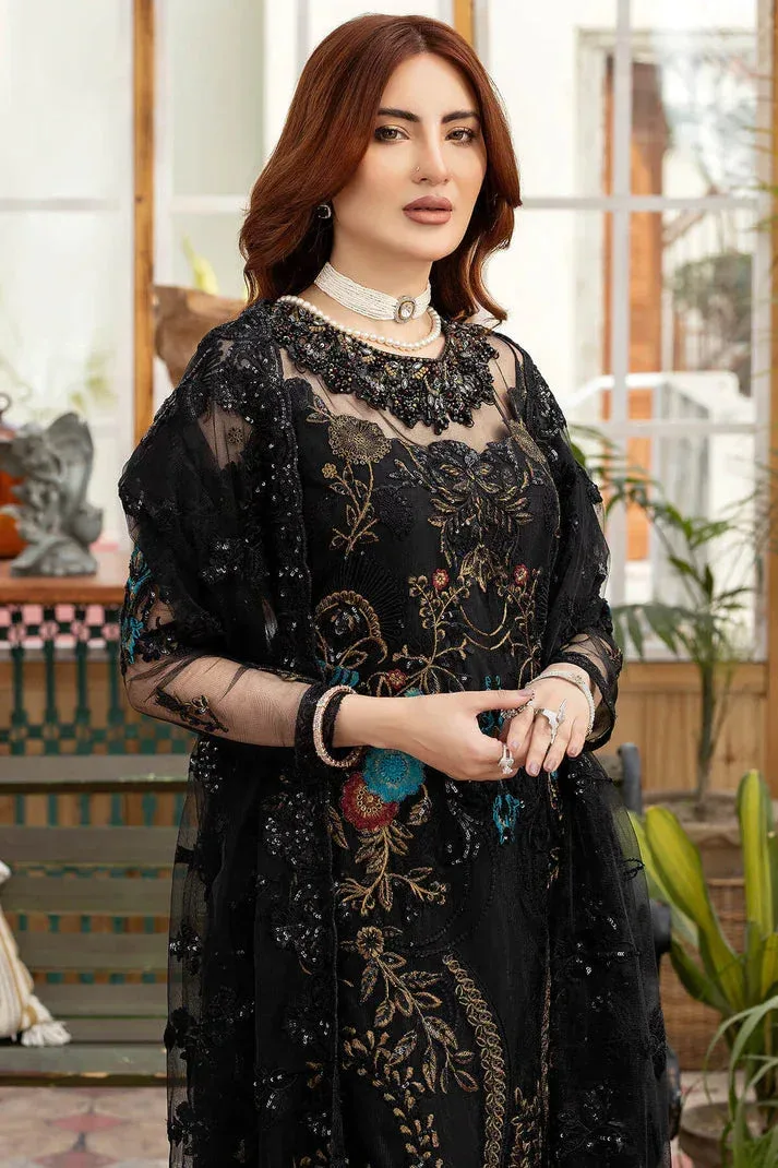 Imrozia Premium Embroidered Collection Black Raw Silk – view 5 – Poshaq