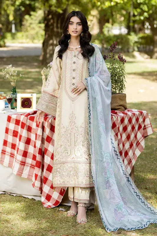 Imrozia Premium Jaan-e-Ada Lawn Skin Organza – view 1 – Poshaq