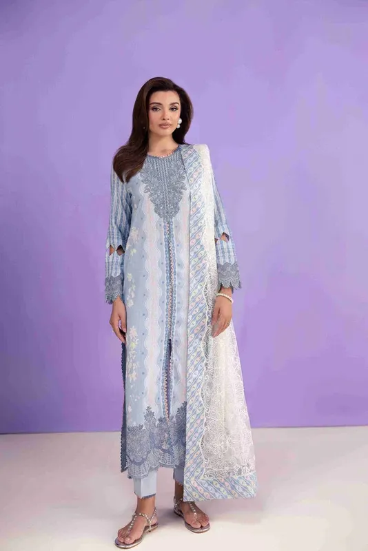 Aabyaan Eid Pret 25 Light Blue Cotton – view 1 – Poshaq