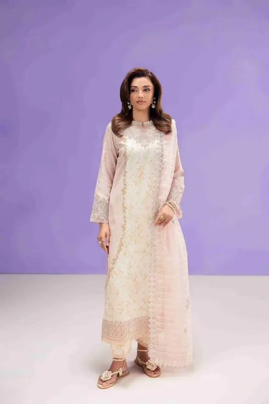Aabyaan Eid Pret 25 Ivory Cotton – view 1 – Poshaq
