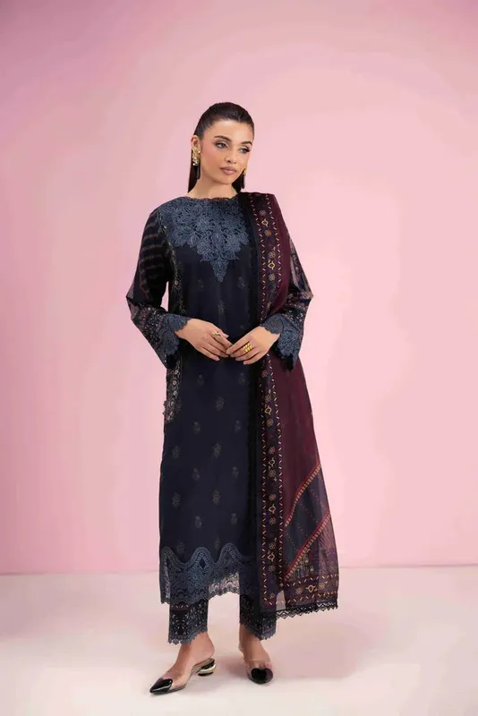 Aabyaan Eid Pret 25 Black Cotton – view 1 – Poshaq