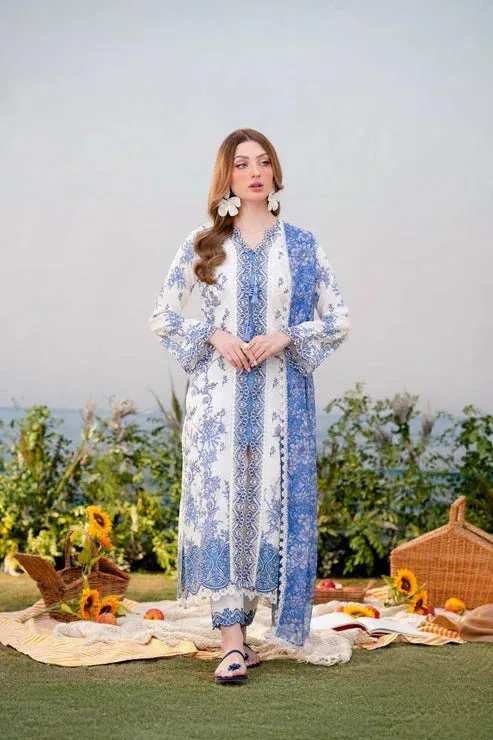 Aabyaan Shezlin Chikankari Ramadan Edit 25 White Chiffon – view 1 – Poshaq