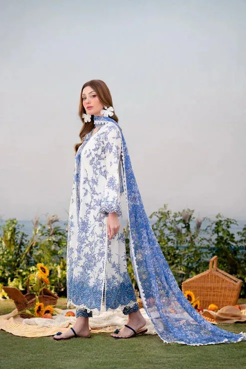 Aabyaan Shezlin Chikankari Ramadan Edit 25 White Chiffon – view 4 – Poshaq
