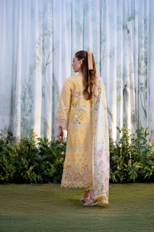 Aabyaan Shezlin Chikankari Ramadan Edit 25 Pale Yellow Lawn – view 2 – Poshaq