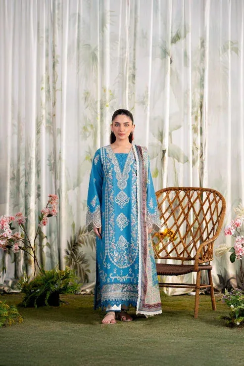 Aabyaan Shezlin Chikankari Ramadan Edit 25 Teal Lawn – view 1 – Poshaq