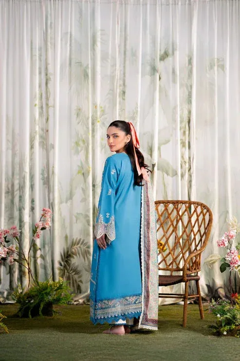 Aabyaan Shezlin Chikankari Ramadan Edit 25 Teal Lawn – view 2 – Poshaq
