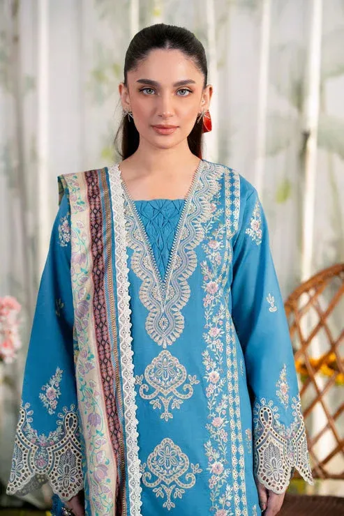 Aabyaan Shezlin Chikankari Ramadan Edit 25 Teal Lawn – view 3 – Poshaq