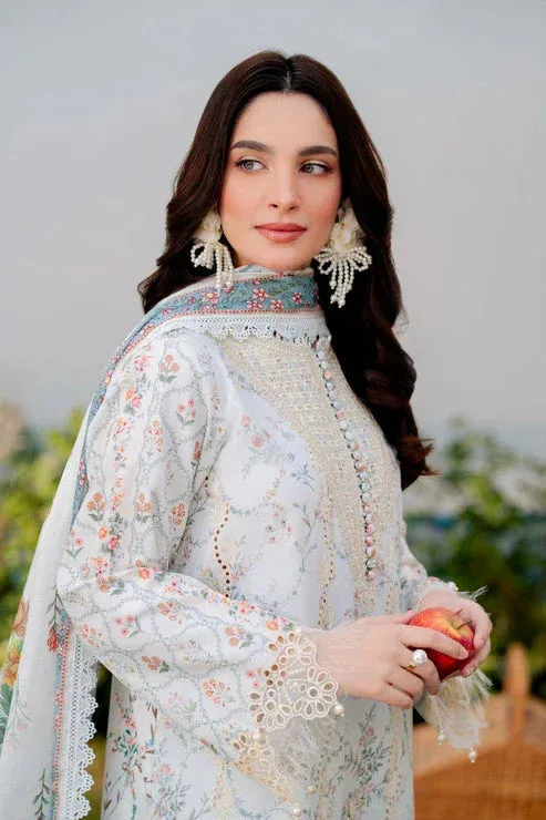 Aabyaan Shezlin Chikankari Ramadan Edit 25 White Jacquard – view 3 – Poshaq