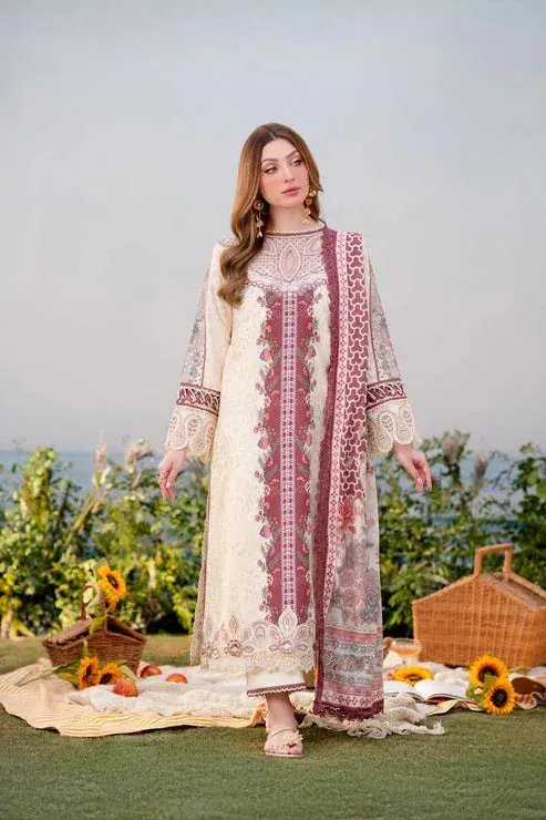 Aabyaan Shezlin Chikankari Ramadan Edit 25 Ivory Gold Jacquard – view 1 – Poshaq