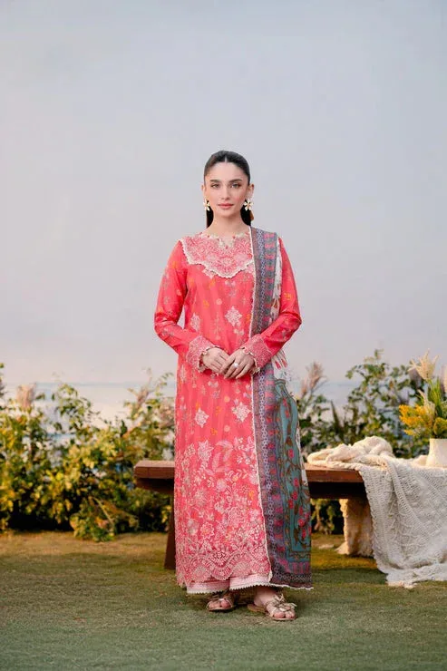 Aabyaan Shezlin Chikankari Ramadan Edit 25 Carrot Pink Silk – view 1 – Poshaq