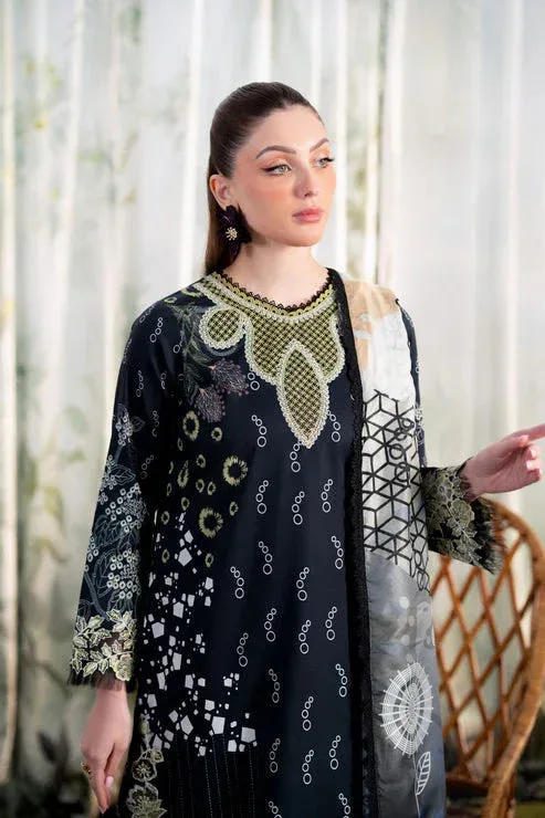 Aabyaan Shezlin Chikankari Ramadan Edit 25 Navy Blue Silk – view 3 – Poshaq