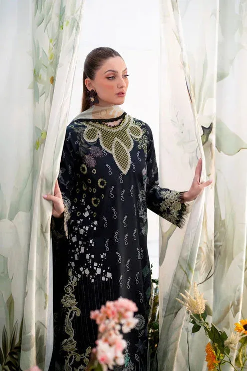 Aabyaan Shezlin Chikankari Ramadan Edit 25 Navy Blue Silk – view 4 – Poshaq
