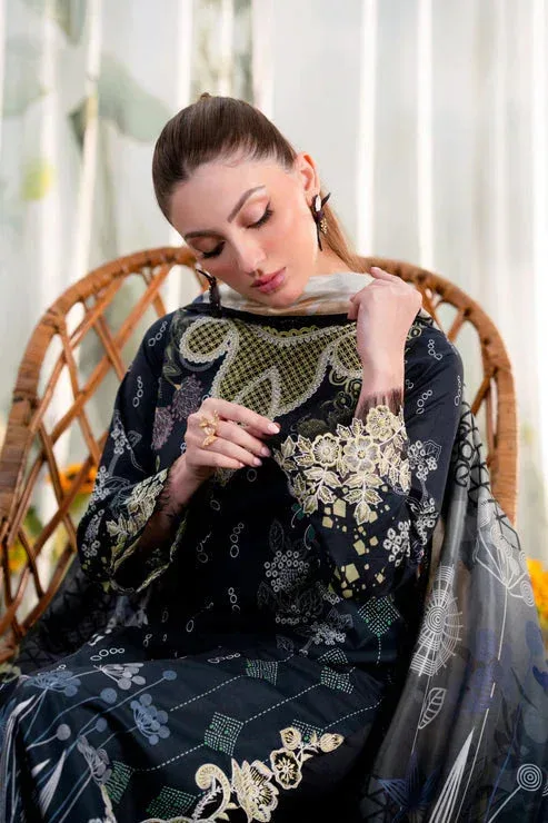 Aabyaan Shezlin Chikankari Ramadan Edit 25 Navy Blue Silk – view 5 – Poshaq