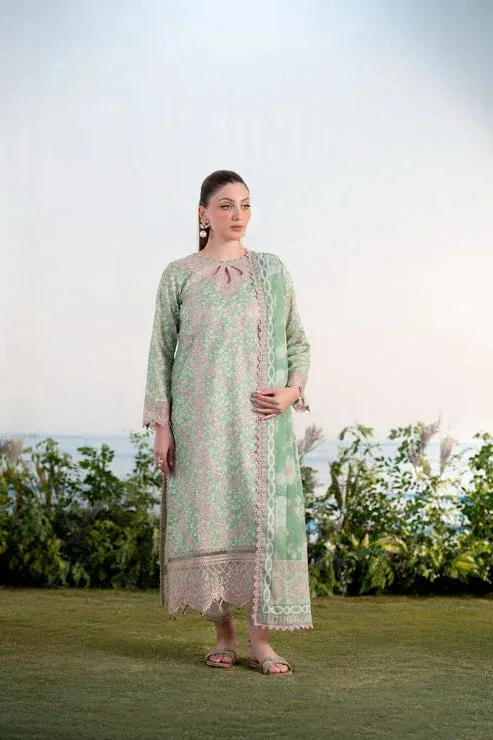 Aabyaan Shezlin Chikankari Ramadan Edit 25 Mint Green Lawn – view 1 – Poshaq