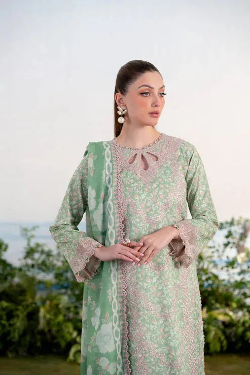 Aabyaan Shezlin Chikankari Ramadan Edit 25 Mint Green Lawn – view 3 – Poshaq