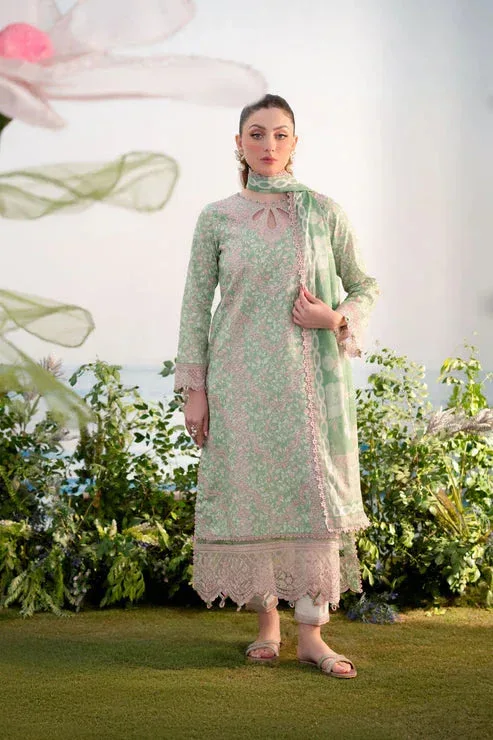 Aabyaan Shezlin Chikankari Ramadan Edit 25 Mint Green Lawn – view 5 – Poshaq