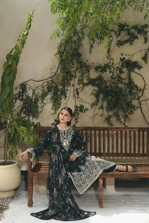 Aabyaan Shezlin Chikankari 25 Black Chiffon – view 5 – Poshaq