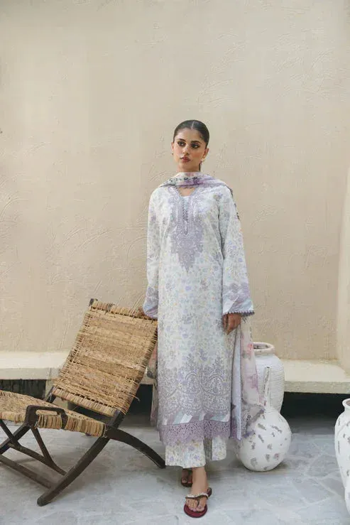 Aabyaan Shezlin Chikankari 25 Off White Chiffon – view 1 – Poshaq