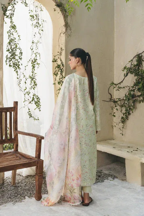Aabyaan Shezlin Chikankari 25 Lime Silk – view 2 – Poshaq