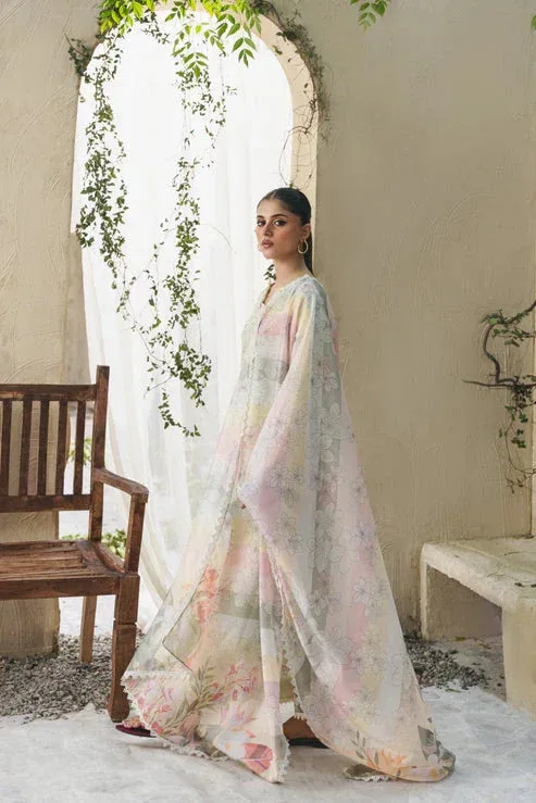 Aabyaan Shezlin Chikankari 25 Lime Silk – view 3 – Poshaq