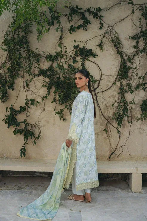 Aabyaan Shezlin Chikankari 25 Pastel Blue Jacquard – view 2 – Poshaq