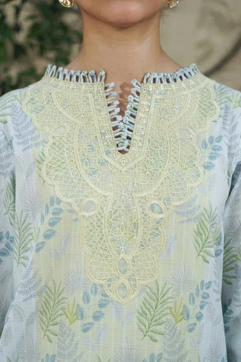 Aabyaan Shezlin Chikankari 25 Pastel Blue Jacquard – view 3 – Poshaq