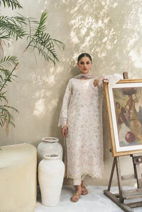 Aabyaan Shezlin Chikankari 25 White Chiffon – view 1 – Poshaq