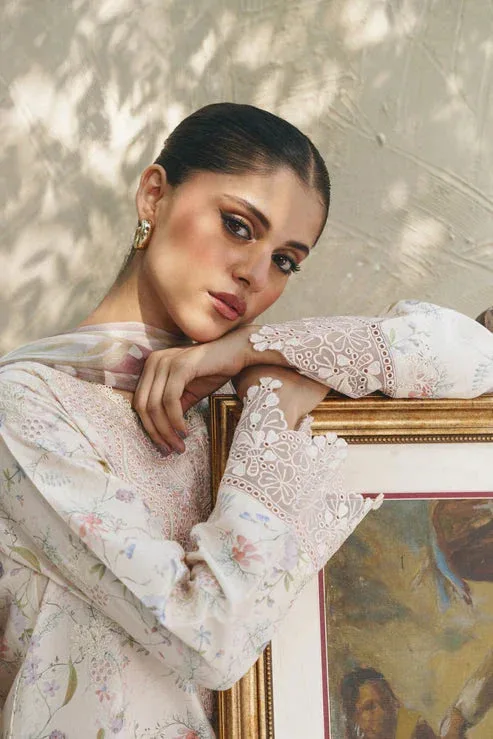 Aabyaan Shezlin Chikankari 25 White Chiffon – view 3 – Poshaq