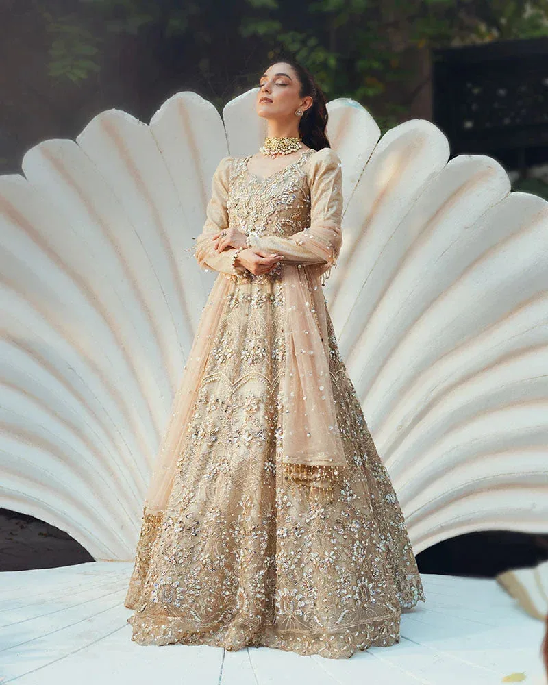 Ain Naulakha Wedding Festive 24 Beige Viscose – view 4 – Poshaq