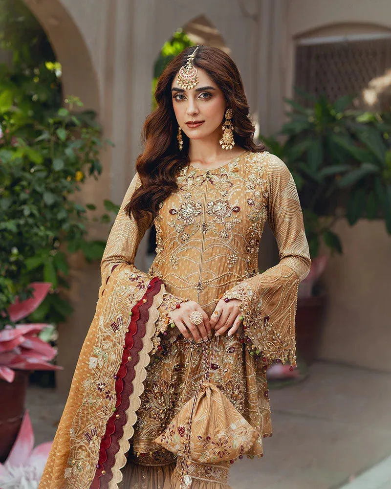 Ain Naulakha Wedding Festive 24 Mustard Yellow Chiffon – view 4 – Poshaq