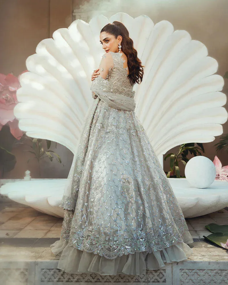 Ain Naulakha Wedding Festive 24 Light Gray Organza – view 2 – Poshaq