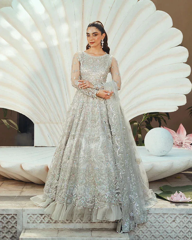 Ain Naulakha Wedding Festive 24 Light Gray Organza – view 3 – Poshaq