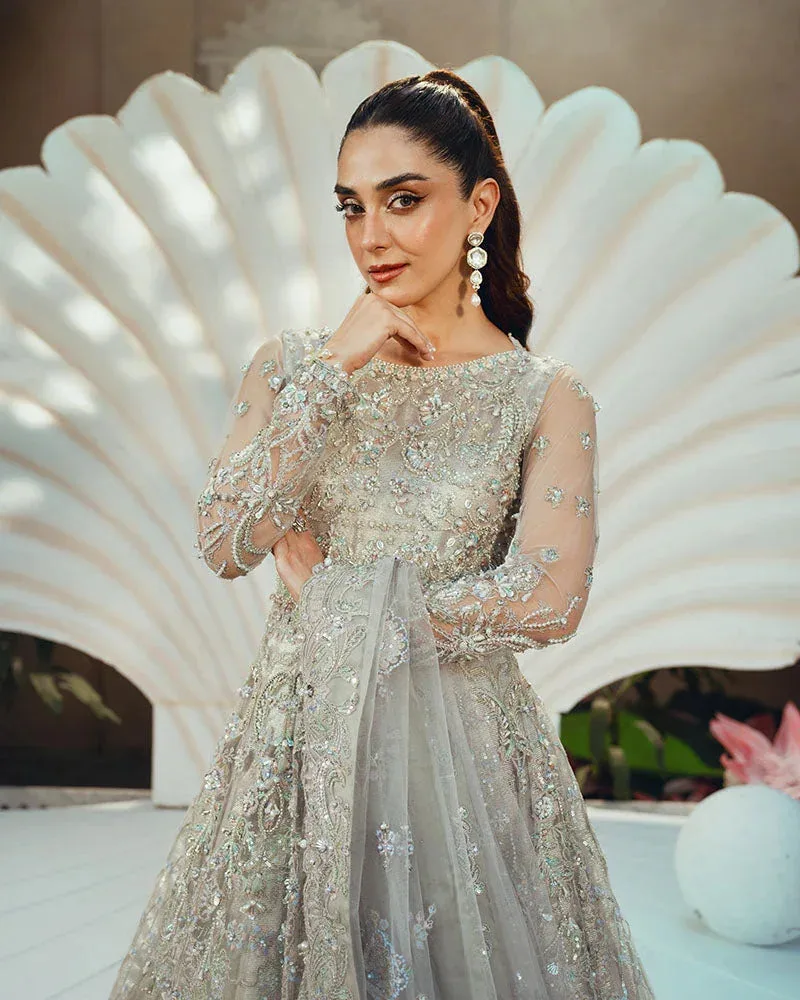 Ain Naulakha Wedding Festive 24 Light Gray Organza – view 4 – Poshaq