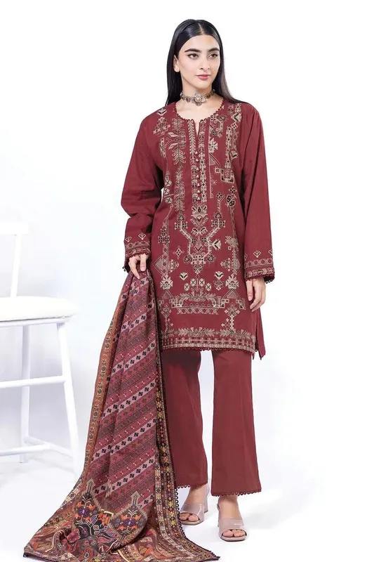 Khaadi My Winter Mood Maroon – view 1 – Poshaq
