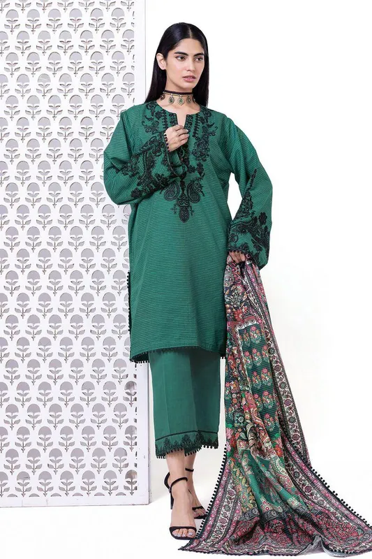 Khaadi My Winter Mood Teal Green Khaddar – view 1 – Poshaq