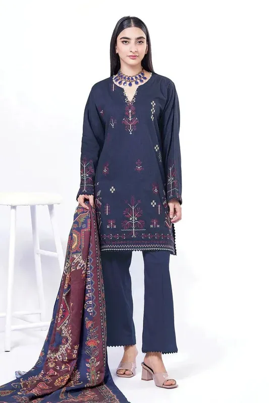 Khaadi My Winter Mood Navy Blue – view 1 – Poshaq