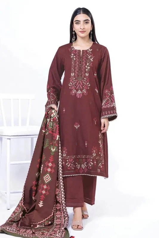 Khaadi My Winter Mood Maroon – view 1 – Poshaq