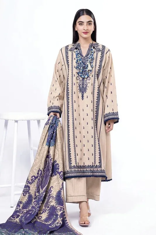 Khaadi My Winter Mood Beige Khaddar – view 1 – Poshaq