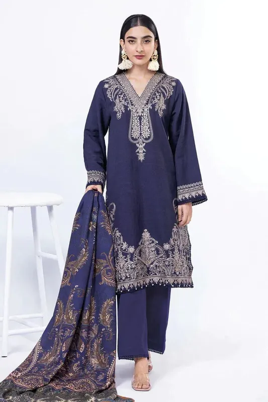 Khaadi My Winter Mood Dark Lavender Khaddar – view 1 – Poshaq