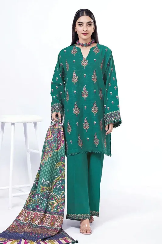 Khaadi My Winter Mood Emerald Green Khaddar – view 1 – Poshaq