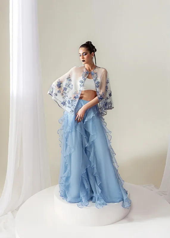 Mahum Asad The Sirens Off White Organza – view 1 – Poshaq